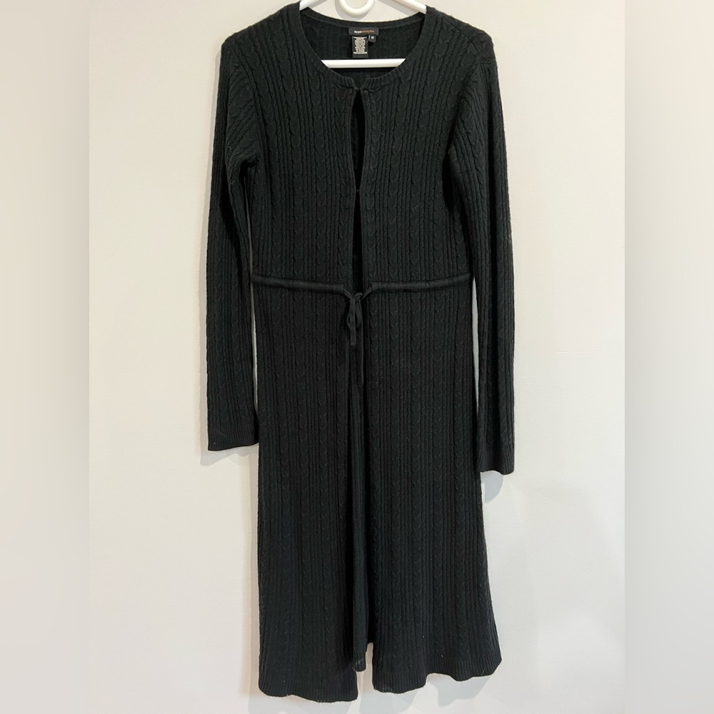 BCBG Max Azria long black cardigan. Size medium.